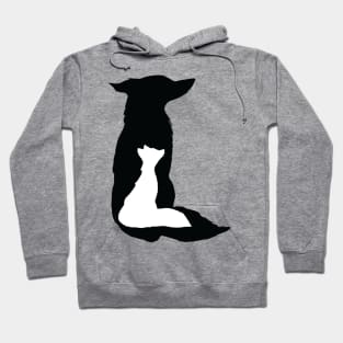 Fox Family Black & White Hoodie